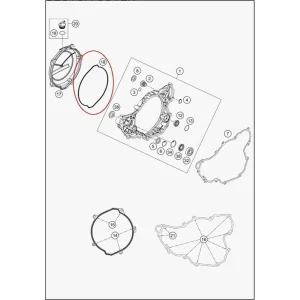 Junta Tampa Discos Embraiagem KTM SX-F 250 13-14, EXC-F 250/350 14- 16, HUSQVARNA FE 350 13-15, FC/FE 250 14-15, FC 350 14-15