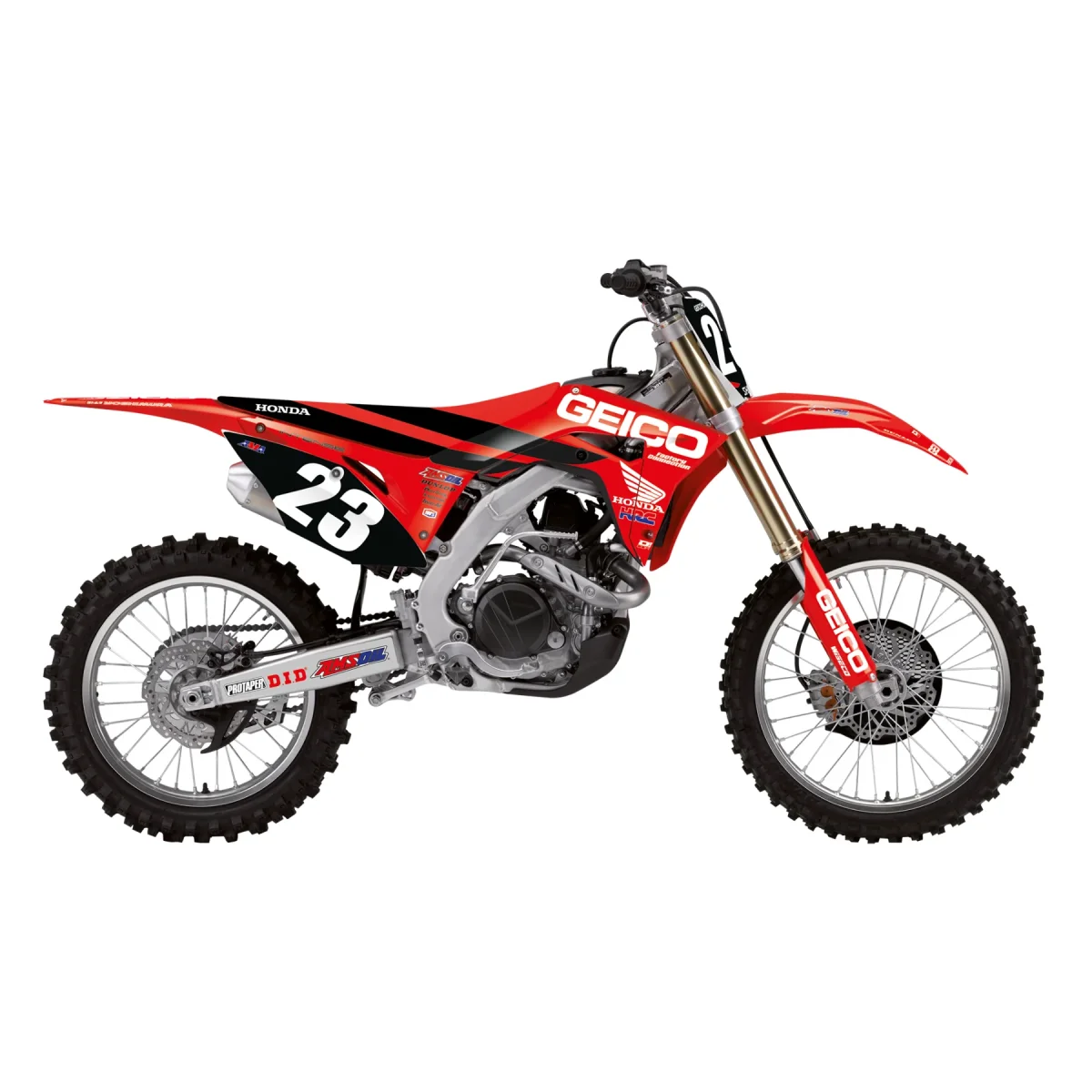 Kit de autocolantes e capa de assento BLACKBIRD RÉPLICA TEAM GEICO HONDA 2019 CRF 250R/RX 18-20, CRF 450R/RX 17-20 - Image 2