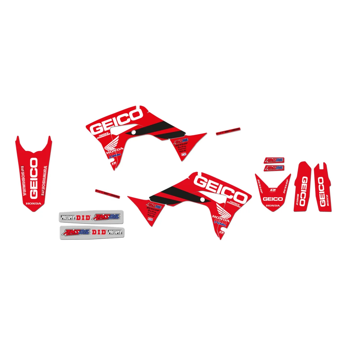 Kit de autocolantes e capa de assento BLACKBIRD RÉPLICA TEAM GEICO HONDA 2019 CRF 250R/RX 18-20, CRF 450R/RX 17-20 - Image 3