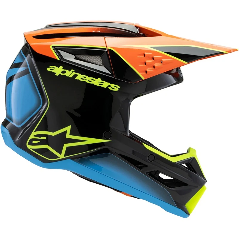 Capacete Infantil ALPINESTARS S-M3 FRAY Preto/Laranja/Azul/Amarelo Flúor 2026 - Image 5