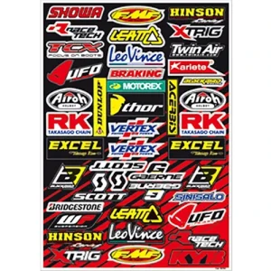 Folha de Autocolantes BLACKBIRD RACING SPONSOR LOGO DECAL KIT C 50x35 cm