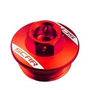Tampa Enchimento Óleo SCAR HONDA CRF 250R 18-25, CRF 250RX 19-25, CRF 450R 21-25, CRF 450RX 21-25 Vermelho
