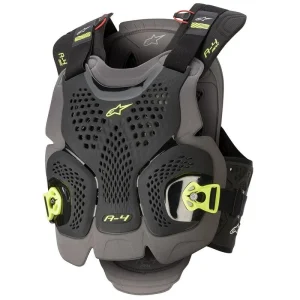 Peitoral ALPINESTARS A-4 MAX Preto/Cinzento/Amarelo Flúor