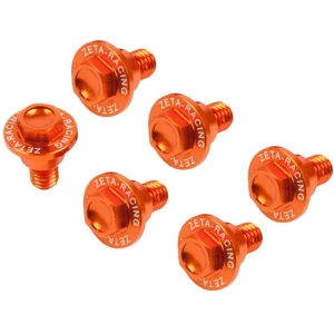 Kit Parafusos Alumínio ZETA para Protecção de Forquilha KTM SX / SX-F / EXC / EXC-F 00-23 Laranja