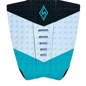 Deck Super Traction para Prancha de Surf – 3 Peças – Azul Turquesa Branco Preto