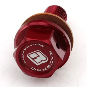 Bujão de Óleo Magnético RACEPRO HONDA CRF 250R 10-17, CRF 450R 09-16, SUZUKI RMZ 250 13-21, RMZ 450 08-21 Vermelho