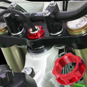 Porca de Direcção ZETA para HUSQVARNA TE/TC/WR e HONDA CR/CRF M26 X 32 P1.0 Vermelho (ver modelos)